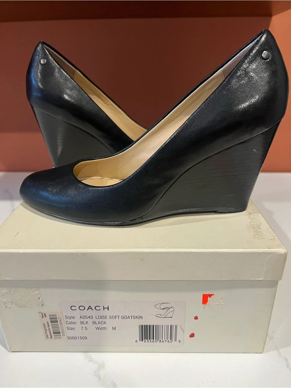 Coach Black Leather Round-Toe Pumps - Women's Heels